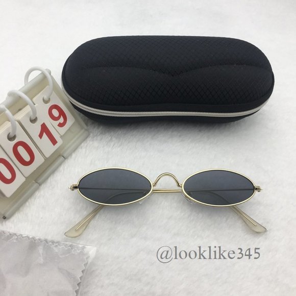Oval Gold Frame Vintage Sunglasses - Picture 1 of 4